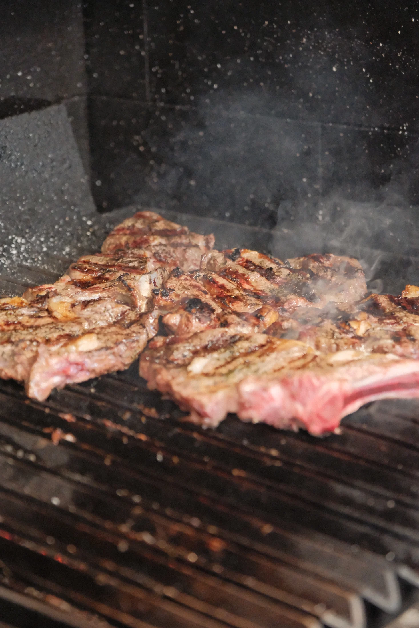 Viandes grillées encore fumantes